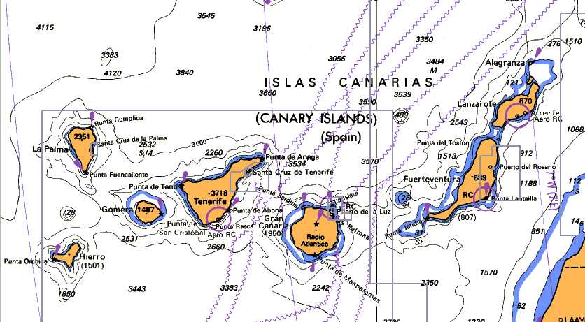 La carte
        générale des Canaries